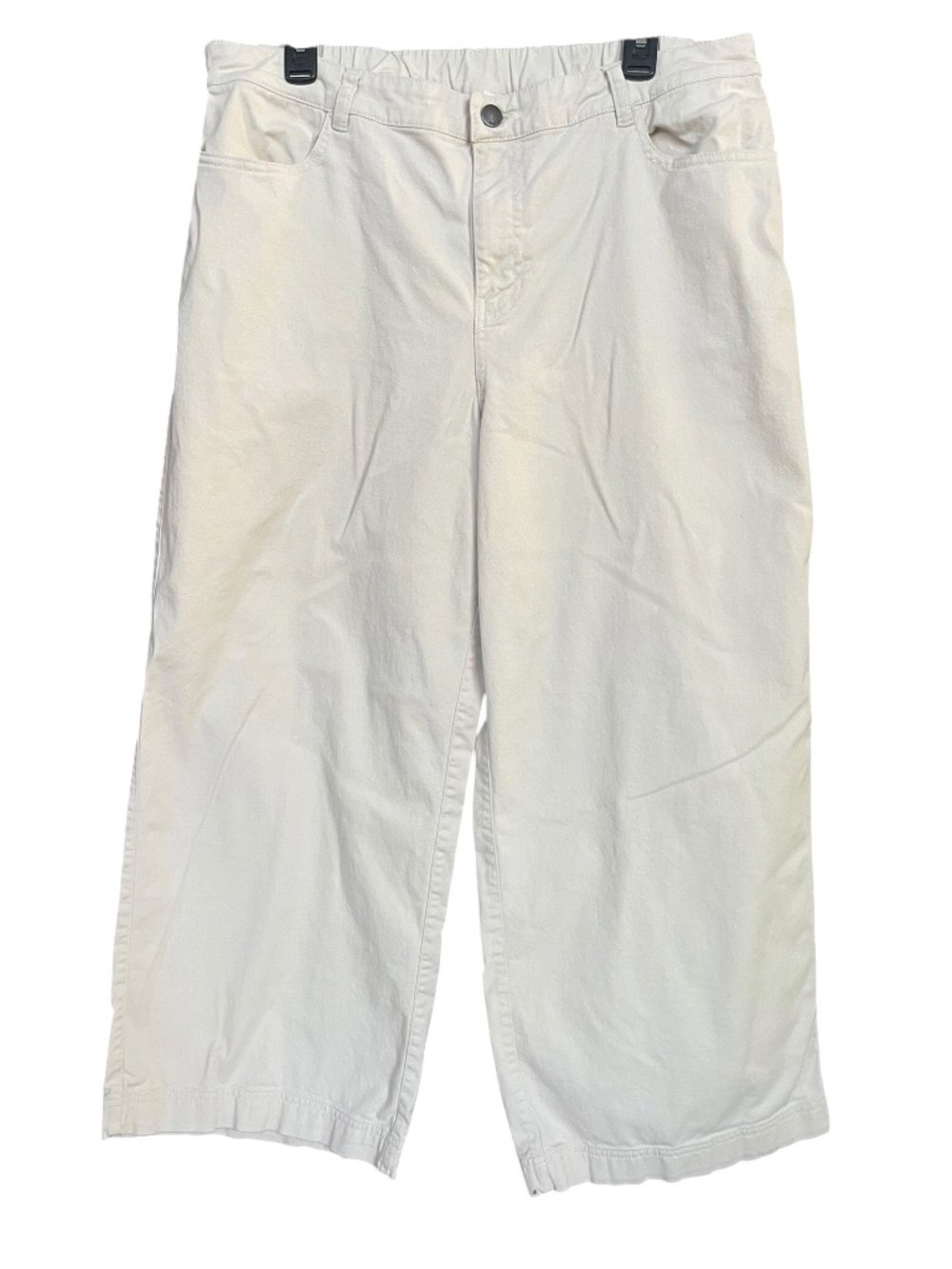 Pact Parchment Organic Cotton All-Day Stretch Twill Wide Leg Ankle Pant SZ XL